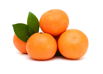 Ripe mandarin citrus isolated tangerine mandarine orange on white background. 