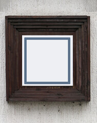 Old wooden frame on wall