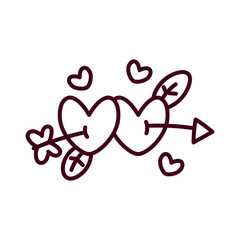 Isolated arrow hearts. Valentines day - Vector illustration