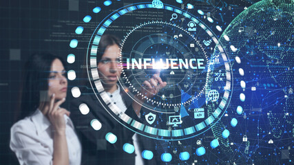 Influencer marketing concept. Business, Technology, Internet and network concept.