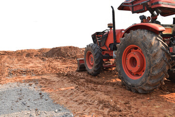 red tractor on a field