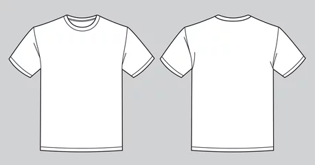 Fotobehang Blank white t-shirt template. Front and back view © runrun2