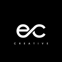 EC Letter Initial Logo Design Template Vector Illustration - obrazy, fototapety, plakaty