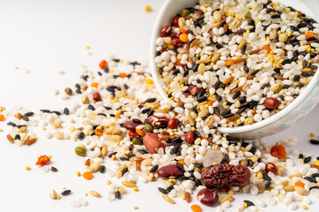 Rice congee with pure white background
