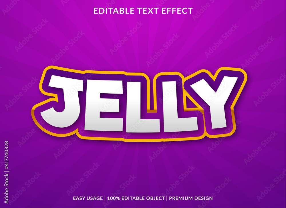 Fototapete jelly text effect template design with abstract style use for business logo and brand