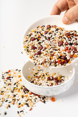 Rice congee with pure white background