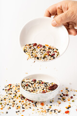 Rice congee with pure white background