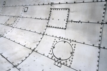Airplane skin metal Rivets