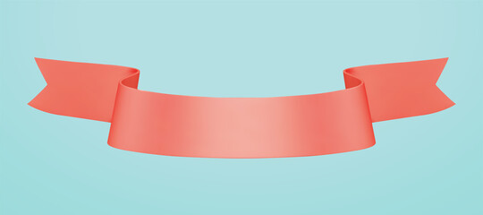 3d pink ribbon banner