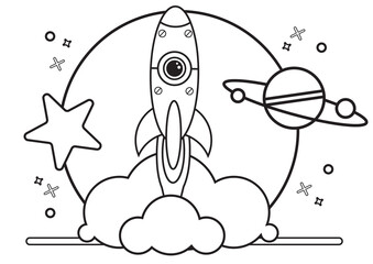 Coloring Book Space for Kids