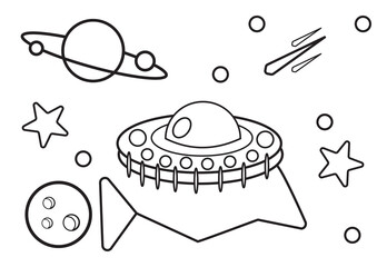 Coloring Book Space for Kids