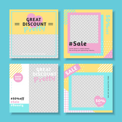 Fashion sale online ad post design