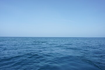 blue sky and blue caribean sea