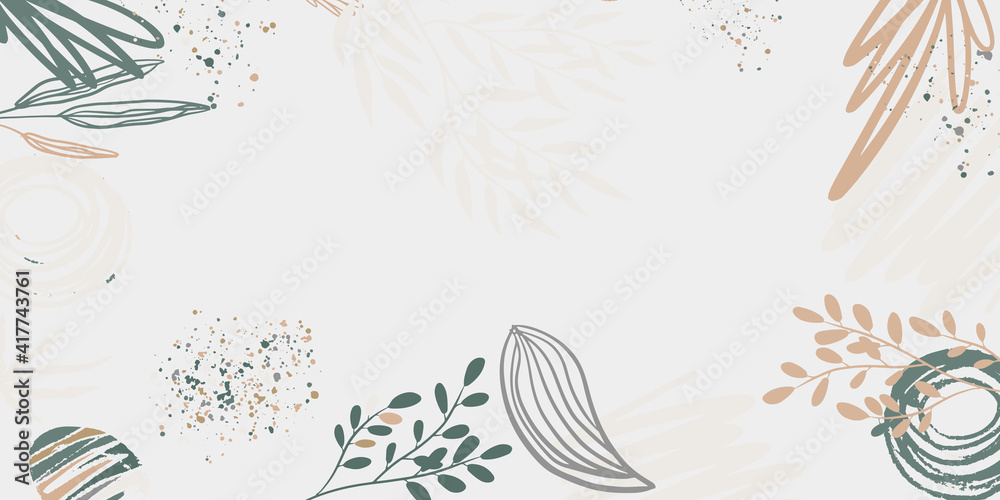 Poster trendy bohemian abstract square art templates with floral and geometric elements. for social media p