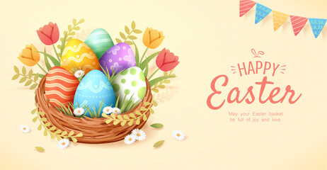 3d Easter egg banner