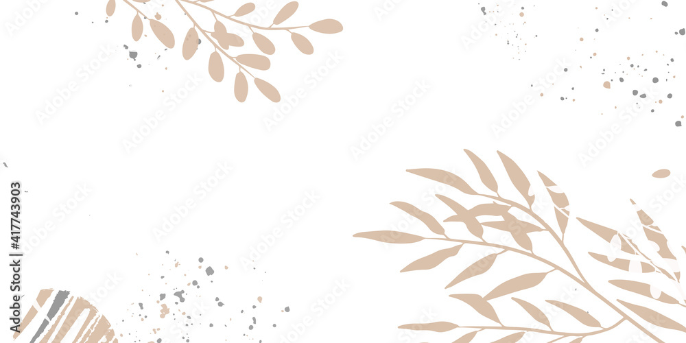 Poster trendy bohemian abstract square art templates with floral and geometric elements. for social media p
