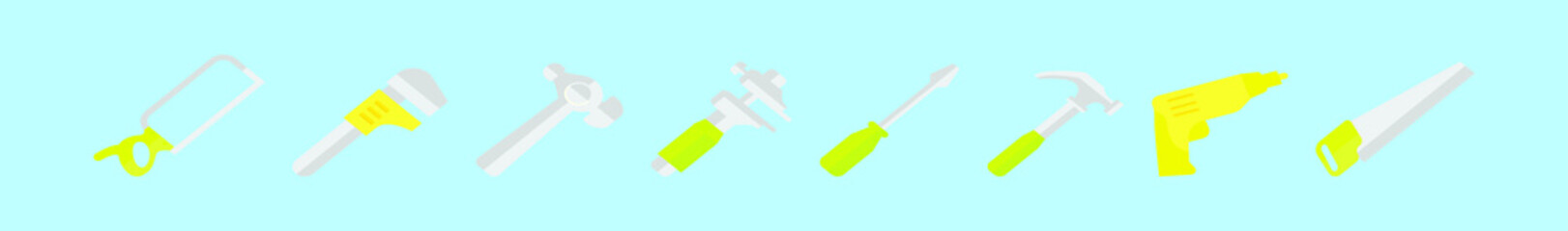 set of measuring tools cartoon icon design template with various models. vector illustration isolated on blue background