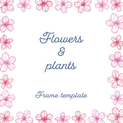 Obraz na płótnie Canvas Flowers & plants Frame template