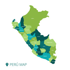 MAP OF PERU WITH NAMES OF PROVINCES © Josuelyn