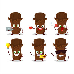 Clevo cartoon character with various types of business emoticons