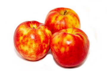 Red apples on white background