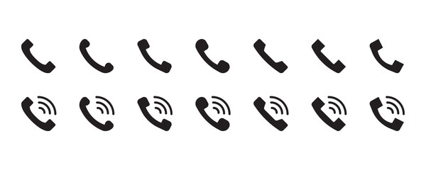 Phone icon set. Vector graphic illustration. Suitable for website design, logo, app, template, and ui. 