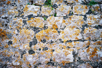 Cobblestone vintage paving textured background.