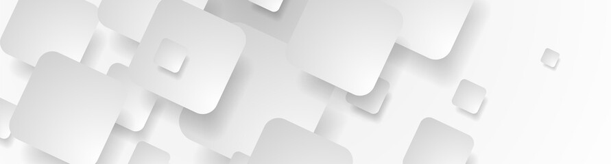 White paper squares abstract geometric background. Technology vector banner design