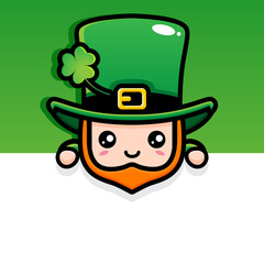 vector design of cartoon half cute boy wearing st patrick costume on patrick's day