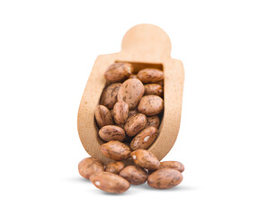 Pile of pinto beans isolated on white background.clipping path