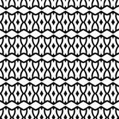  Geometric vector pattern with triangular elements. Seamless abstract ornament for wallpapers and backgrounds. Black and white patterns.. 