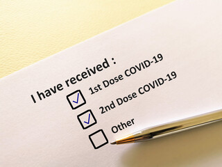 Obraz premium Questionnaire about vaccines