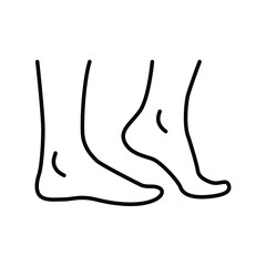Foot, ankle line icon. Outline style can be used for web, mobile, ui. Pain, hip, ortho, anatomy, body, care concept. Vector logo illustration isolated on white background. EPS 10.