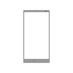 A gray phone with a square button and two cameras. Flat vector illustration with volume
