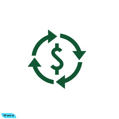 icon design vector of Repeat dollar, good for template