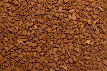 Granular coffee on a white background.