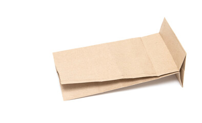 Brown paper bag on white background