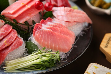 Fresh tuna sashimi with red fish - obrazy, fototapety, plakaty