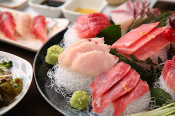 Fresh tuna sashimi with red fish - obrazy, fototapety, plakaty