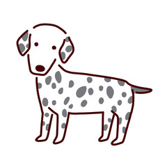 かわいい犬・ダルメシアンのイラスト／Illustration of cute dog Dalmatian