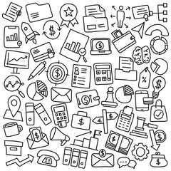 Hand Drawn set of Business and Financial