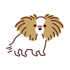 かわいい犬・パピヨンのイラスト