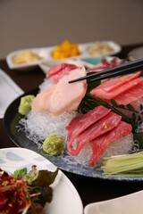 Fresh tuna sashimi with red fish