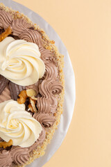 Decorated Chocolate cake in studio 