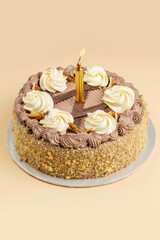 Decorated Chocolate cake in studio 