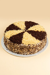 Two colour cake chocolate and vanilla biscuits