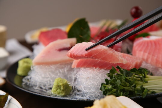 Fresh Tuna Sashimi With Red Fish