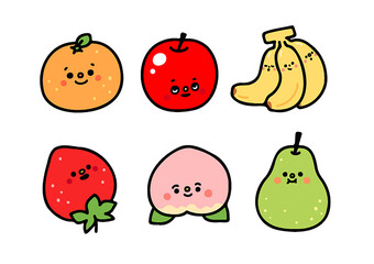 子供向けくだもののイラストセット