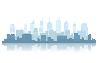 Fototapeta na wymiar City Building Cityscape Skyline Business White Background Illustration