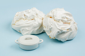 Meringue kiss dessert in studio